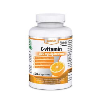 JutaVit C-vitamin 500mg rágótabletta+D3+csipkeb.kivonat - 100 db (narancs)