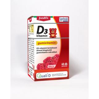 JutaVit Gumivitamin D3-vitamin málna ízű - 60 db