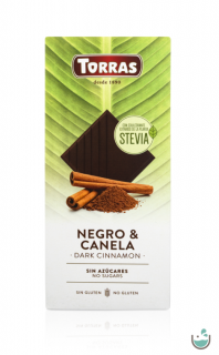 Torras Stevia Vegán fahéjas étcsokoládé (gluténmentes) 125 g