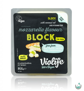 Violife mozzarella ízesítésű olvadós növényi tömb pizzához 200 g