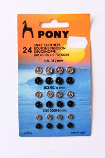 Fém patent varrható vegyes színű - Pony / 0-00-000 méret