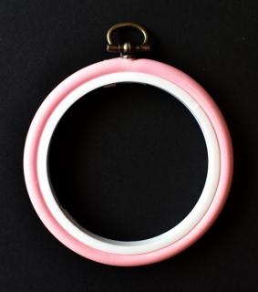 Hímző karika - rózsaszín (Átmérő: 9 cm)