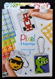 Pixel kulcstartó szett - fiús 3 db-os
