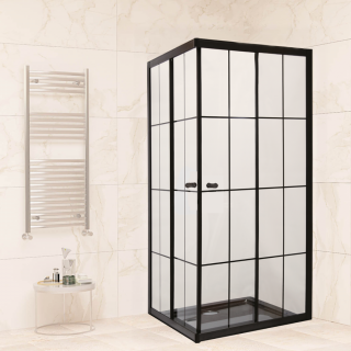 Sanica Orbit fekete-csíkos szögletes zuhanykabin 90x90