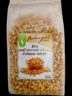 Bio puffasztott alakor ősbúza natúr 100g (Naturgold Kft)