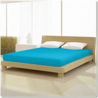 Pamut-elastan classic petrol kék színű gumis lepedő 180x200 cm-es alacsony matracra