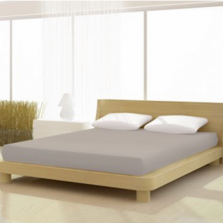 Pamut-elastan classic szafari színű gumis lepedő 180x200 cm-es alacsony matracra