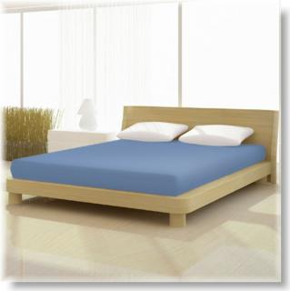 Pamut jersey classic gumis középkék színű lepedő 70x140 és 60x120-25 cm-es matracra