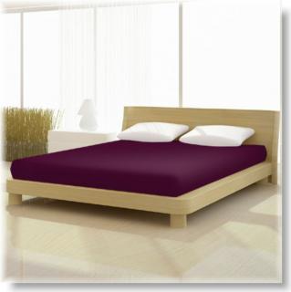 Pamut jersey classic padlizsán lila színű gumis lepedő 140x200 és 160x200 cm-es matracra