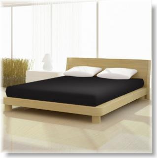 Pamut jersey de luxe fekete színű gumis lepedő 180x200 és 200x200 cm-es matracra