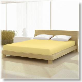 Pamut jersey de luxe krémsárgas színű gumis lepedő 180x200 és 200x200 cm-es matracra krémsárga