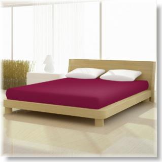 Pamut jersey de luxe szeder színű gumis lepedő 140x200 és 160x200 cm-es matracra