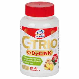 1x1 Vitamin C-TRIO C+D3+Cink gyömbéres rágótabletta 90db
