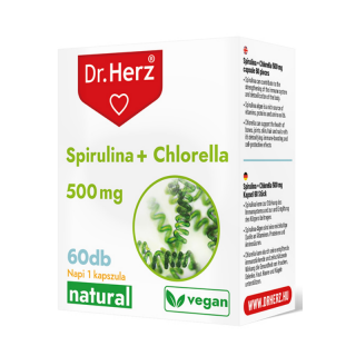 Dr. Herz SPIRULINA + CHLORELLA alga kapszula 60 db