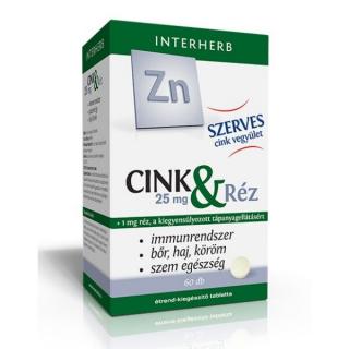 Interherb SZERVES Cink 25 mg  Réz tabletta 60db
