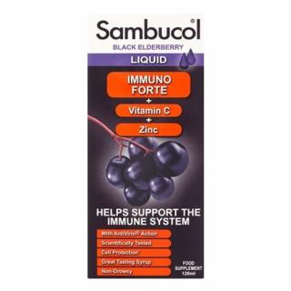 Sambucol Feketebodza Folyadék Immuno Forte + Vitamin C + Zinc 120ml
