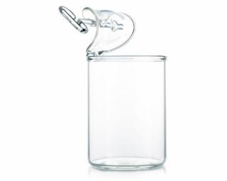 Doboz formájú boroszilikát pohár fedővel 450 ml