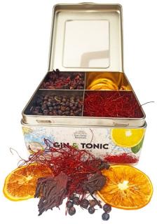 Gin Tonic Botanicals fém dobozban, osztott (hibiszkusz-boróka-chiliszál-citrom) - 165 gr