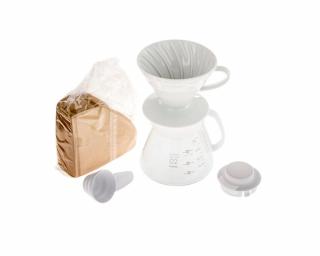 Hario V60 kerámia dripper szett, fehér