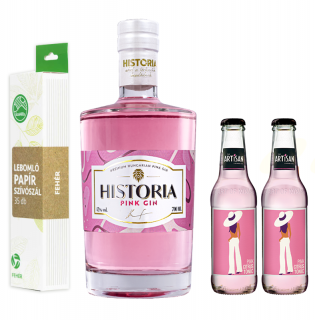 Historia Pink Gin csomag tonikokkal és ajándék szívószállal