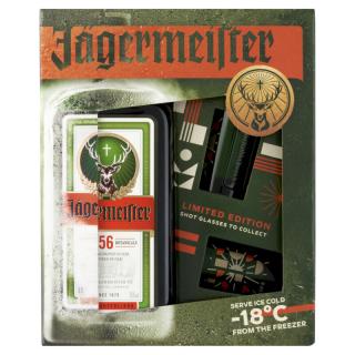 Jägermeister + 2 db gyűjthető shot pohár 0,7L 35%