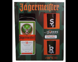 Jägermeister + 2 db gyűjthető shot pohár díszdobozban 0,7L 35%