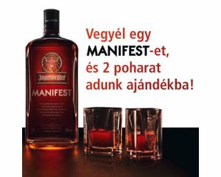 Jägermeister Manifest likőr 1L 38% + 2db ajándék pohár