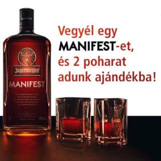 Jägermeister Manifest likőr + 2 ajándék pohár 1L 38%