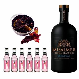 Jaisalmer Indian Crafted Gin Tonik Home Kit ajándék hibiszkusz ginfűszerrel