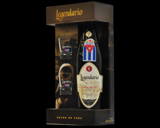 Legendario Elixir de Cuba rum díszdobozban 2 pohárral 0,7L 34%