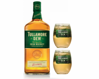 Tullamore D.E.W whiskey 0,7L 40% + 2 ajándék pohár