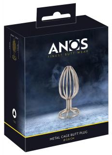 ANOS Metal (3,8cm) - fémkalitkás anál plug (ezüst)
