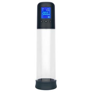 Boners - automatikus LCD péniszpumpa (átlátszó-fekete)