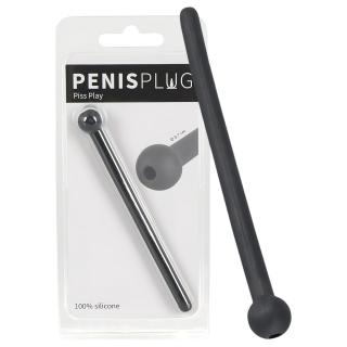 Dilator Piss Play - üreges, szilikon húgycsőtágító (fekete)