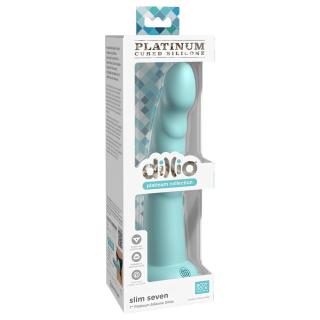 Dillio Slim Seven - tapadókorong stimuláló dildó (20cm) - türkiz