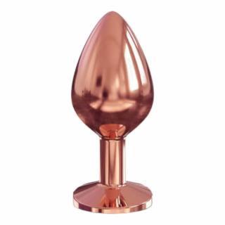 Dorcel Diamond Plug M - alumínium anál dildó - közepes (rózsaarany)