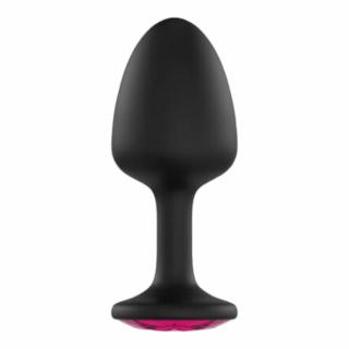 Dorcel Geisha Plug Ruby L - pink köves anál dildó (fekete)