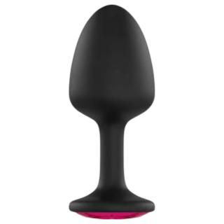 Dorcel Geisha Plug Ruby M - pink köves anál plug (fekete)