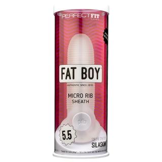 Fat Boy Micro Ribbed - péniszköpeny (15cm) - fehér