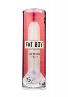 Fat Boy Micro Ribbed - péniszköpeny (19cm) - fehér
