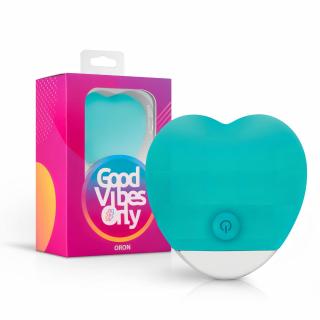 / Good Vibes Oron - akkus, szíves csikló vibrátor (türkiz)