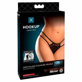 / HOOKUP Plug - csipke alsó anál dildóval (fekete)