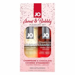 JO System Sweet &amp; Bubble - ízes síkosítók - pezsgő-csokis eper (2db)