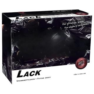 Lakk lepedő - gumis - 160x200cm (fekete)