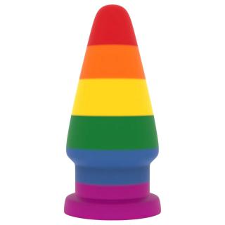 Lovetoy Prider - anál tágító plug - 15cm (szivárvány)
