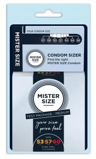 Mister Size óvszer Tesztcsomag Péniszmérővel - 3db