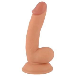 Mr. Rude - tapadókorongos, herés élethű dildó - 18cm (natúr)