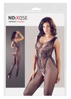 NO:XQSE - ujjatlan, nyitott necc overál-body - fekete (S-L)