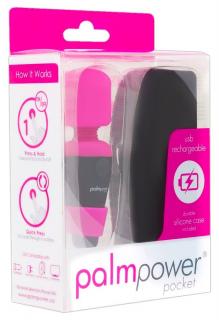 PalmPower Pocket Wand - mini masszírozó vibrátor (pink-fekete)