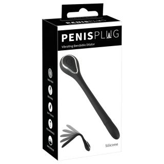 Penis Plug Dilator - akkus húgycső vibrátor (1,1cm) - fekete
